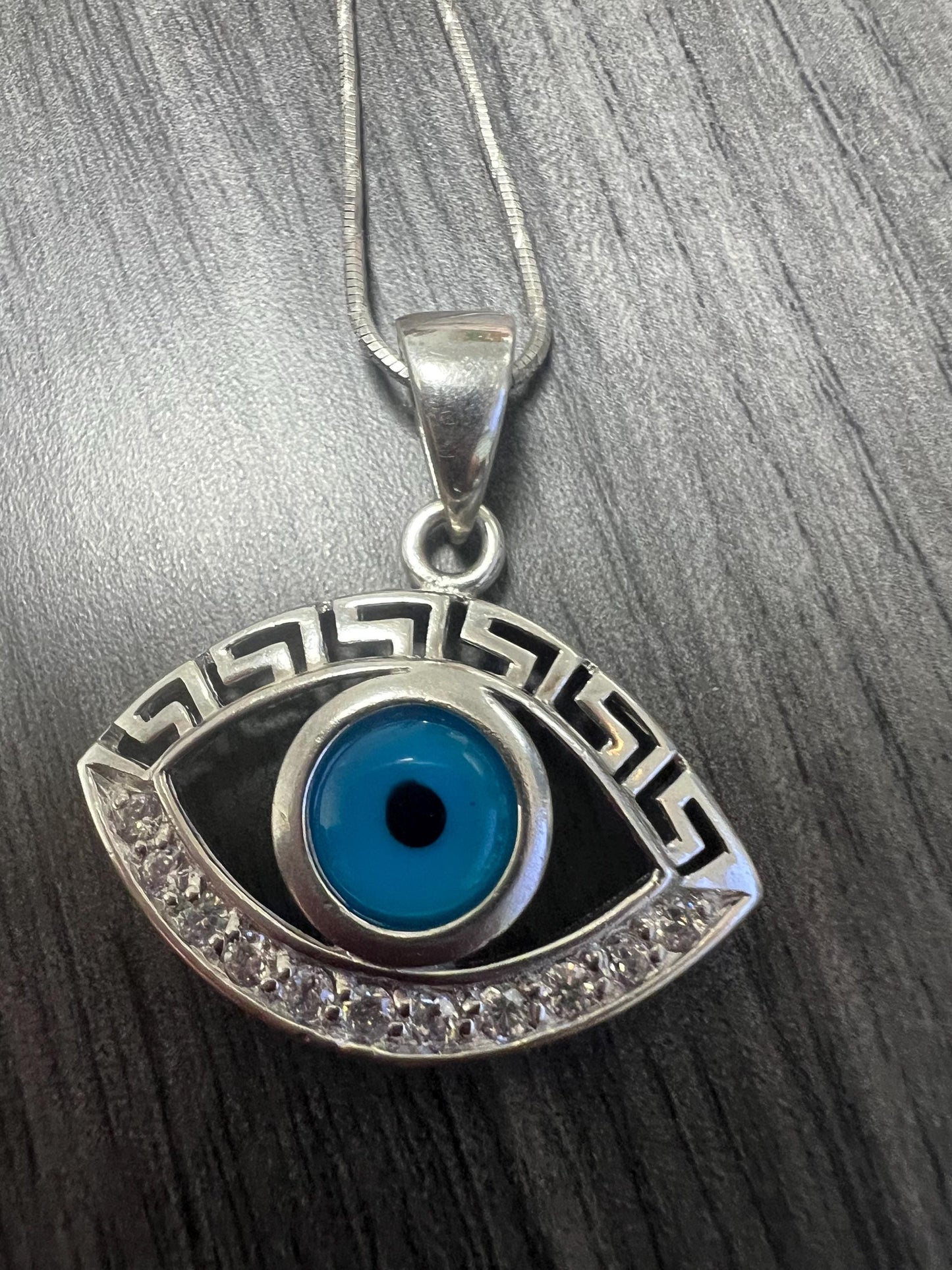 Italian 950 Sterling Silver Evil Eye Necklace: Protection Jewelry