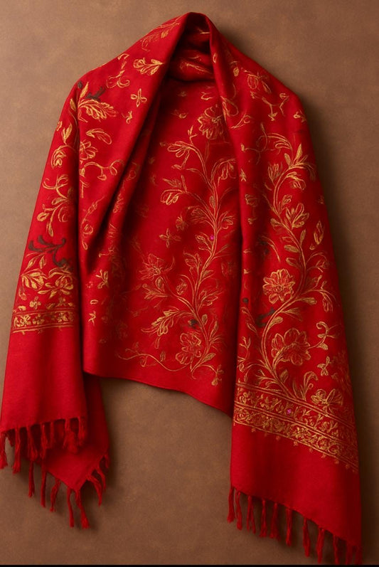 Oversized Floral Cashmere Pashmina Scarf: Egyptian Style Shawl