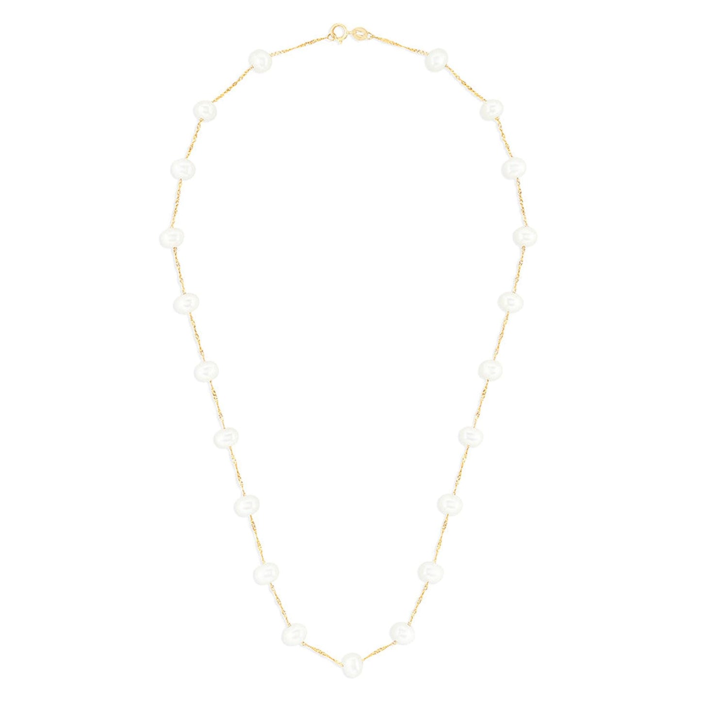 14K Yellow Gold Freshwater Cultured Pearl Necklace,18",A timeless and elegant piece, features genuine freshwater cultured pearls w/14k chain