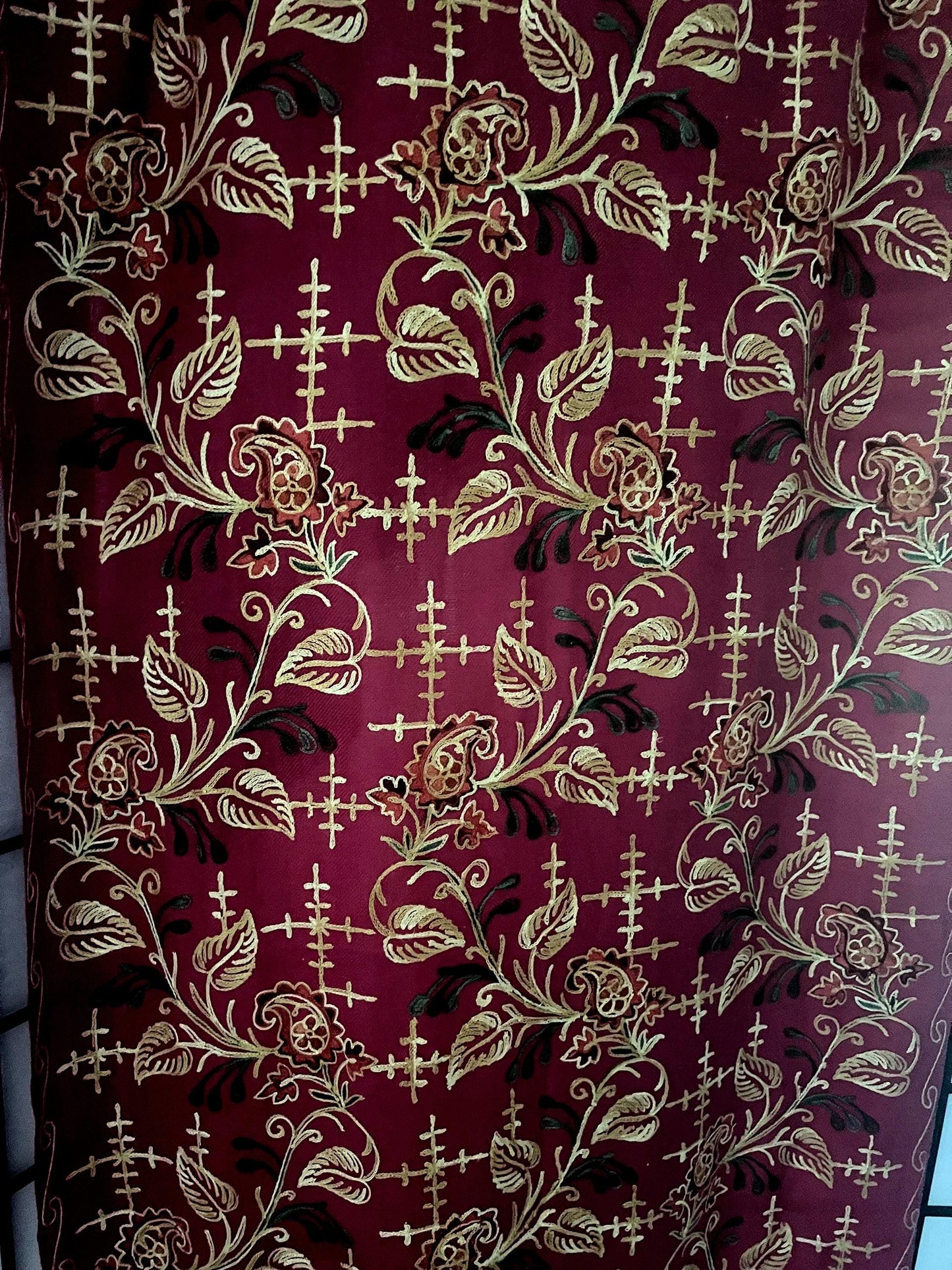 Oversized Floral Cashmere Pashmina Scarf: Egyptian Style Shawl