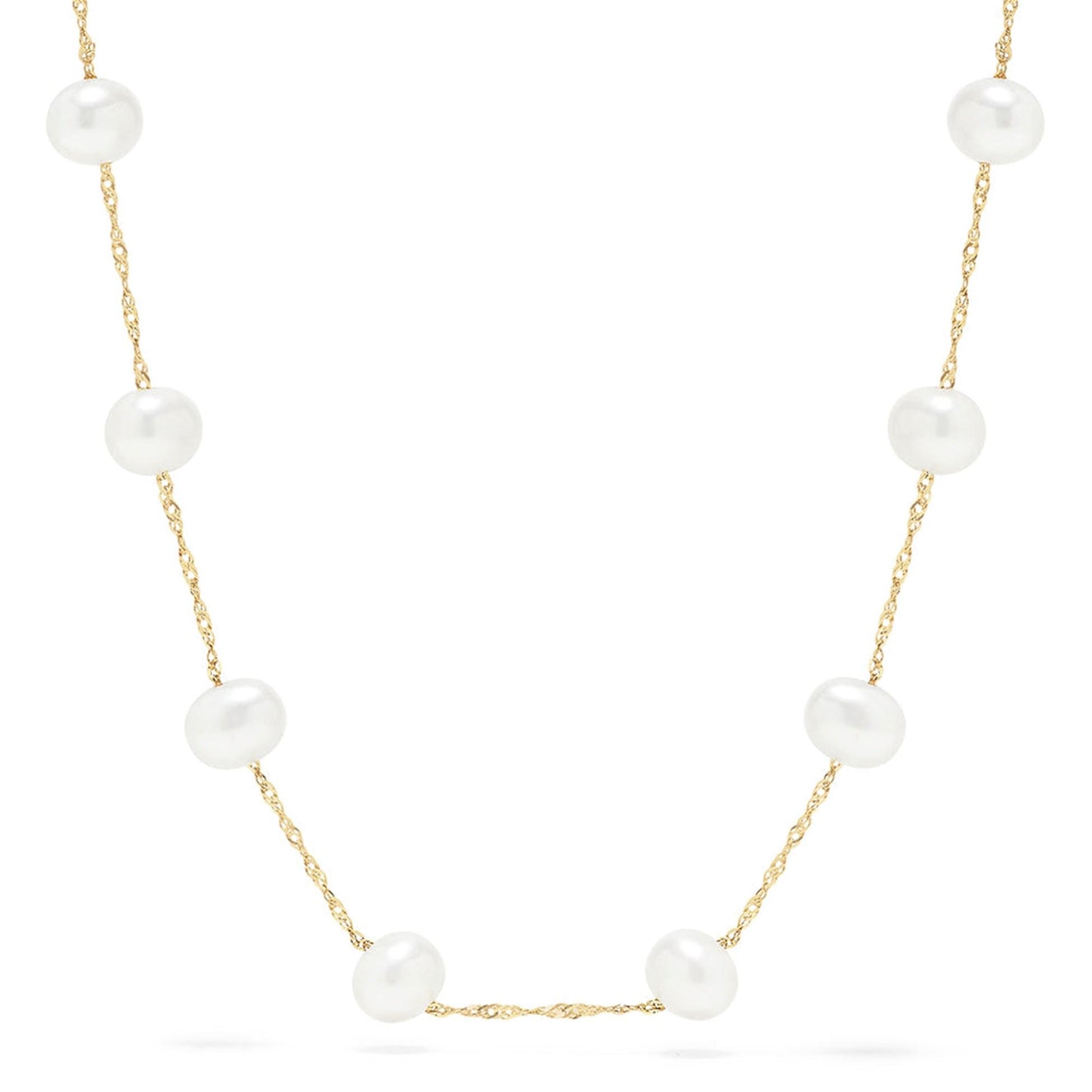 14K Yellow Gold Freshwater Cultured Pearl Necklace,18",A timeless and elegant piece, features genuine freshwater cultured pearls w/14k chain