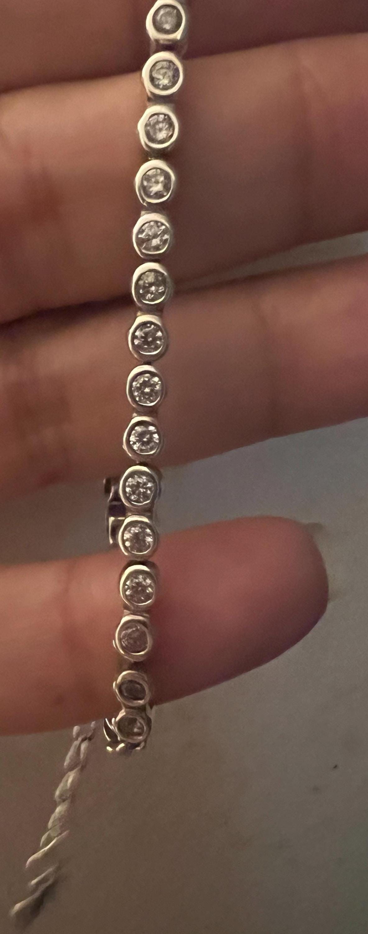 950 Sterling Silver Tennis Bracelet, Cubic Zirconia Tennis Bracelet, Gift for Her, Sizes,7.5 Highest Grade CZ for an authentic diamond look