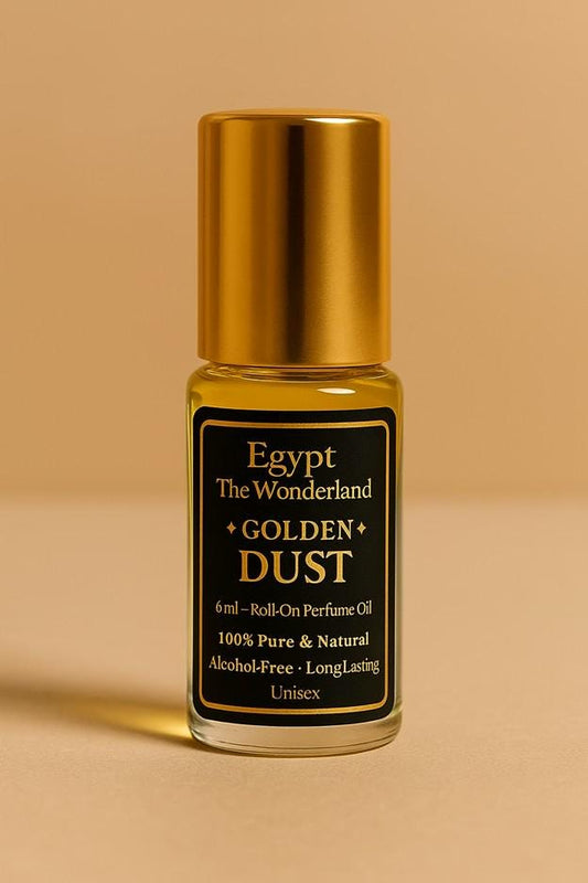 Golden Dust Perfume Oil: Warm Amber, Caramel, Vanilla - 6ml Roll-On