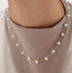 14K Yellow Gold Freshwater Cultured Pearl Necklace,18",A timeless and elegant piece, features genuine freshwater cultured pearls w/14k chain