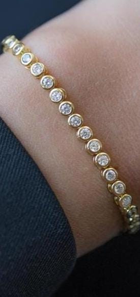 950 Sterling Silver Tennis Bracelet, Cubic Zirconia Tennis Bracelet, Gift for Her, Sizes,7.5 Highest Grade CZ for an authentic diamond look